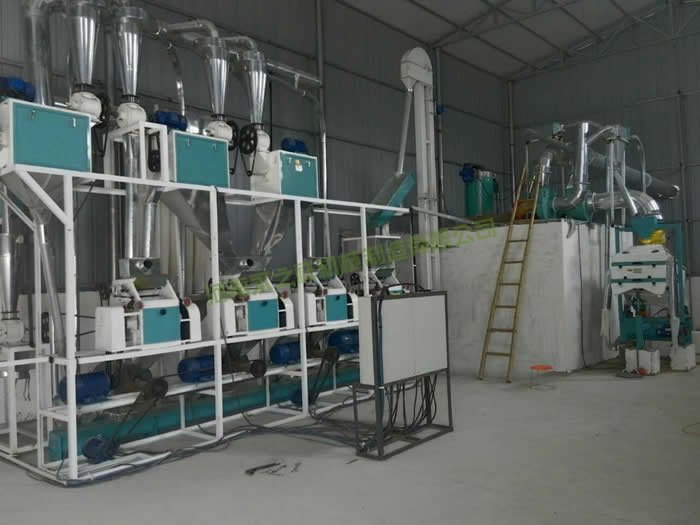 洛阳四台*组面粉机试机成功